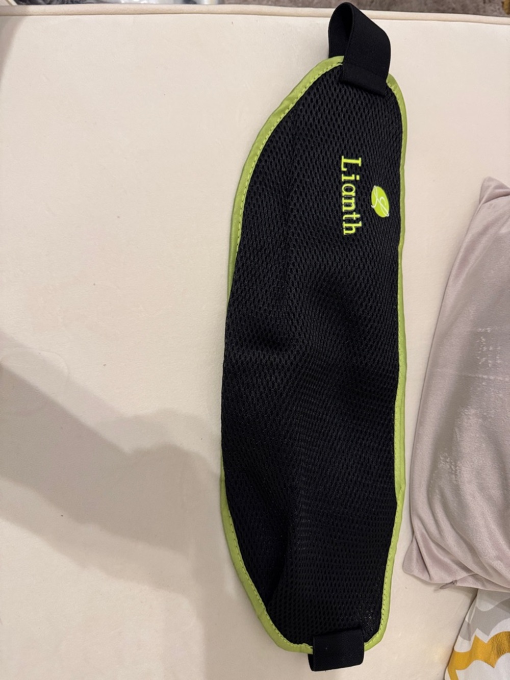 Men’s Breathable Black & Lime Athletic waist Band- pickle ball/tennis ball bag
